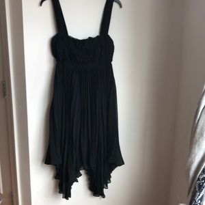 ZARA Woman Pleated Empire Waist Black Dress LBD M